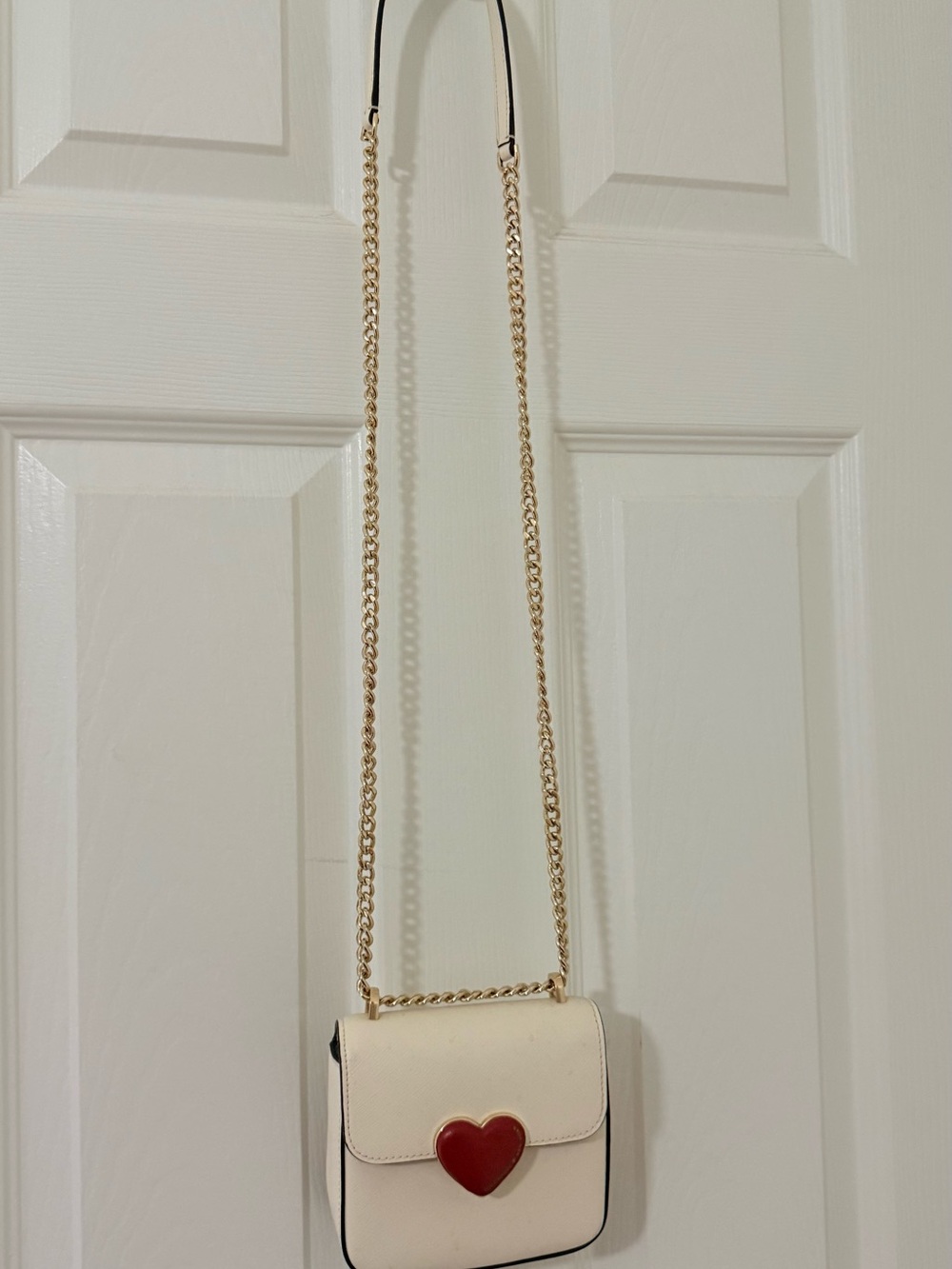 kate spade Cream Crossbody with Red Heart Accent